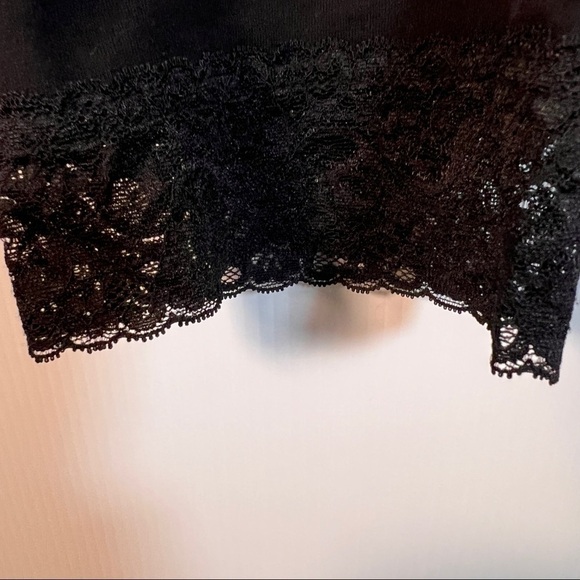 TORRID Black Leggings with lace hem. Size 3. Elastic Waist. 19” Waist, 12” Rise - Picture 2 of 5